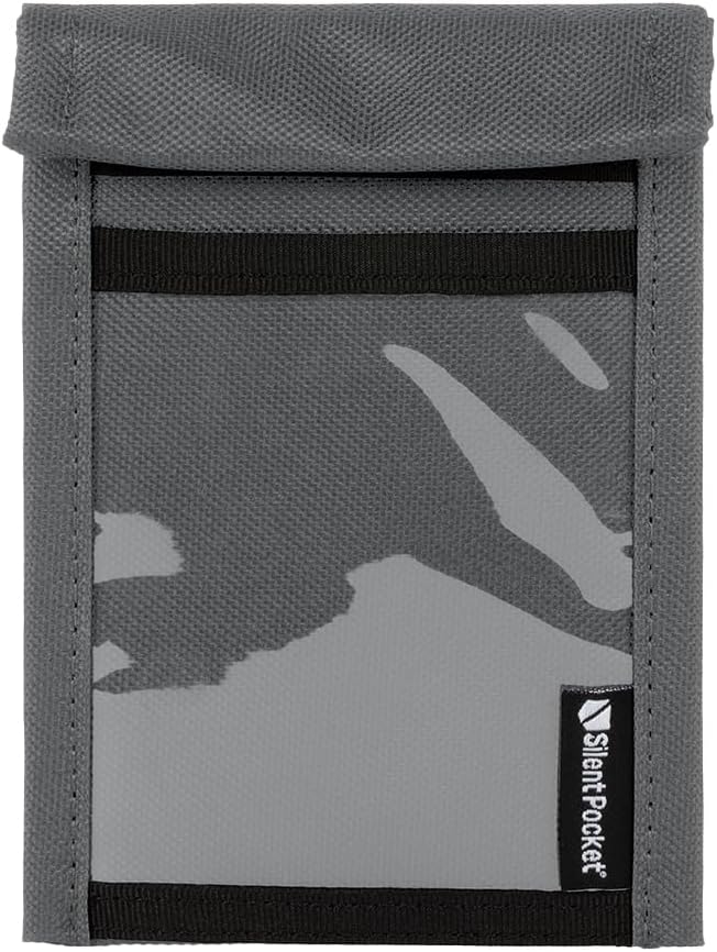 Silent Pocket SLNT Quick Access Key Fob Faraday Bag w Weatherproof Signal Blocking Nylon, Device Shielding for Key Fobs, Smart Watches - Travel, Privacy & Anti-Hacking (Charcoal Grey, Small)
