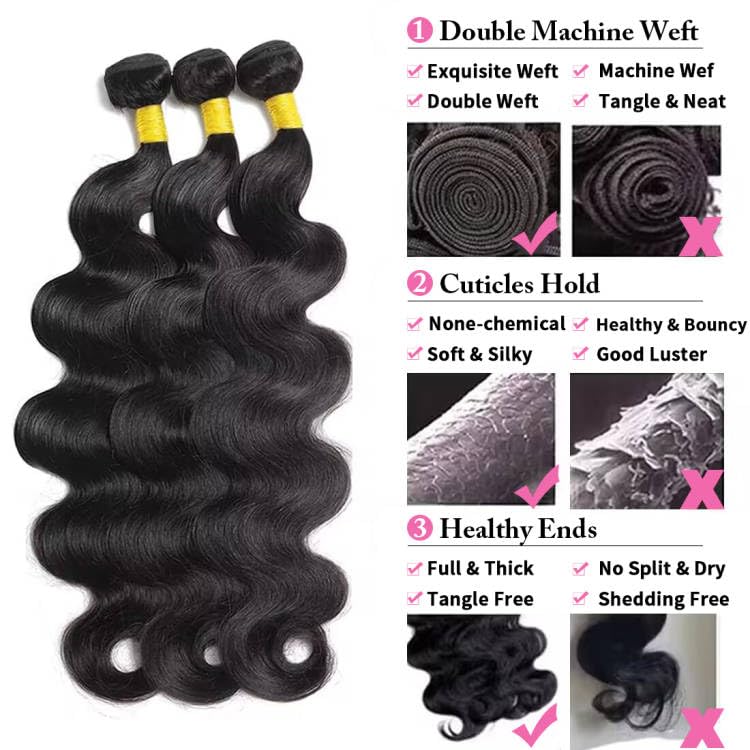 Miniatura 2 de Paquetes de cabello humano ondulado (14, 16, 18 pulgadas)