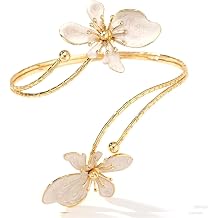COLORFUL BLING Adjustable Gold Flower Floral Arm Cuff Bracelet Bangle Armband Upper for Women Statement Arm Jewelry Gift