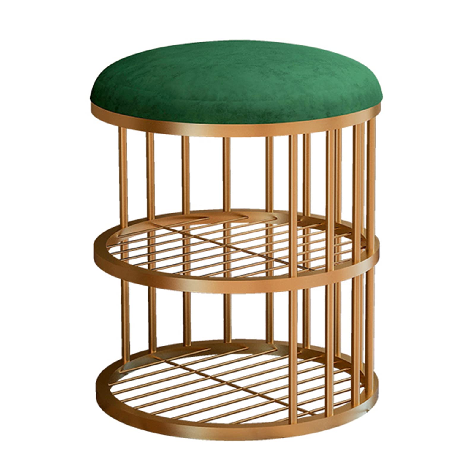 Banc ottoman de rangement en velours vert de 35x35x43 cm pour l'entrée