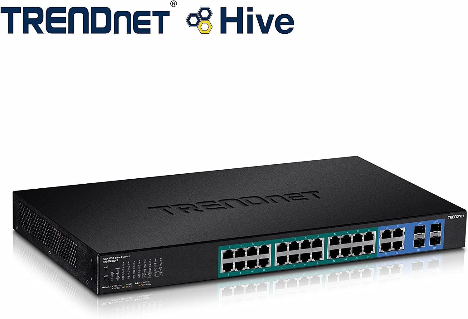 Trendnet 5028ws 28 Porte Switch Poe + Gigabit Web Smart, 370 W Nero