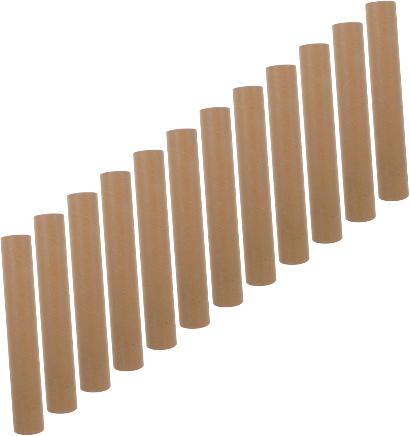 Cabilock 12pcs Kraft Cardboard Mailing Tubes with Plastic Caps, 30cm Length X 40mm Diameter X 3mm Thickness, Protective Poster Shipping Tubes for Artwork, Documents, and Prints Storage
