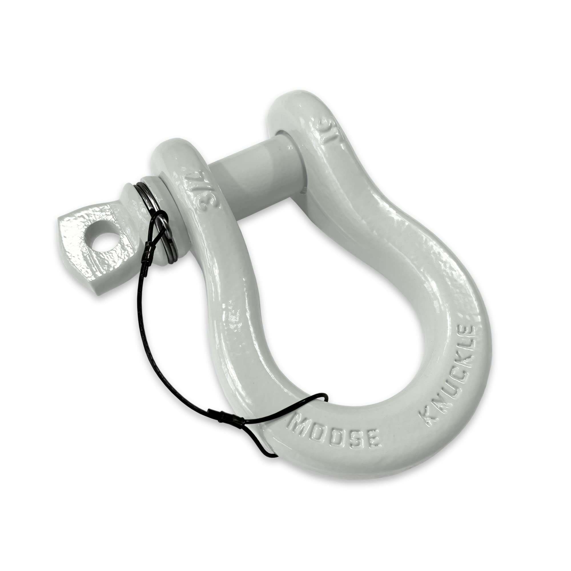 Moose Knuckle OffroadMoose Knuckle Offroad B'oh Spin Pin 3/4” Recovery Shackle | 10,000 lbs Capacity - High-Strength Carbon Steel with 7/8" Pin Recovery Gear Towing Accessories - Pin Style : Screw, Pure White