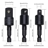 CIGOTU Right Angle Drill Adaptor,4-in-1 Impact Drill Bit Extension,360° Rotatable 1/4 3/8 1/2