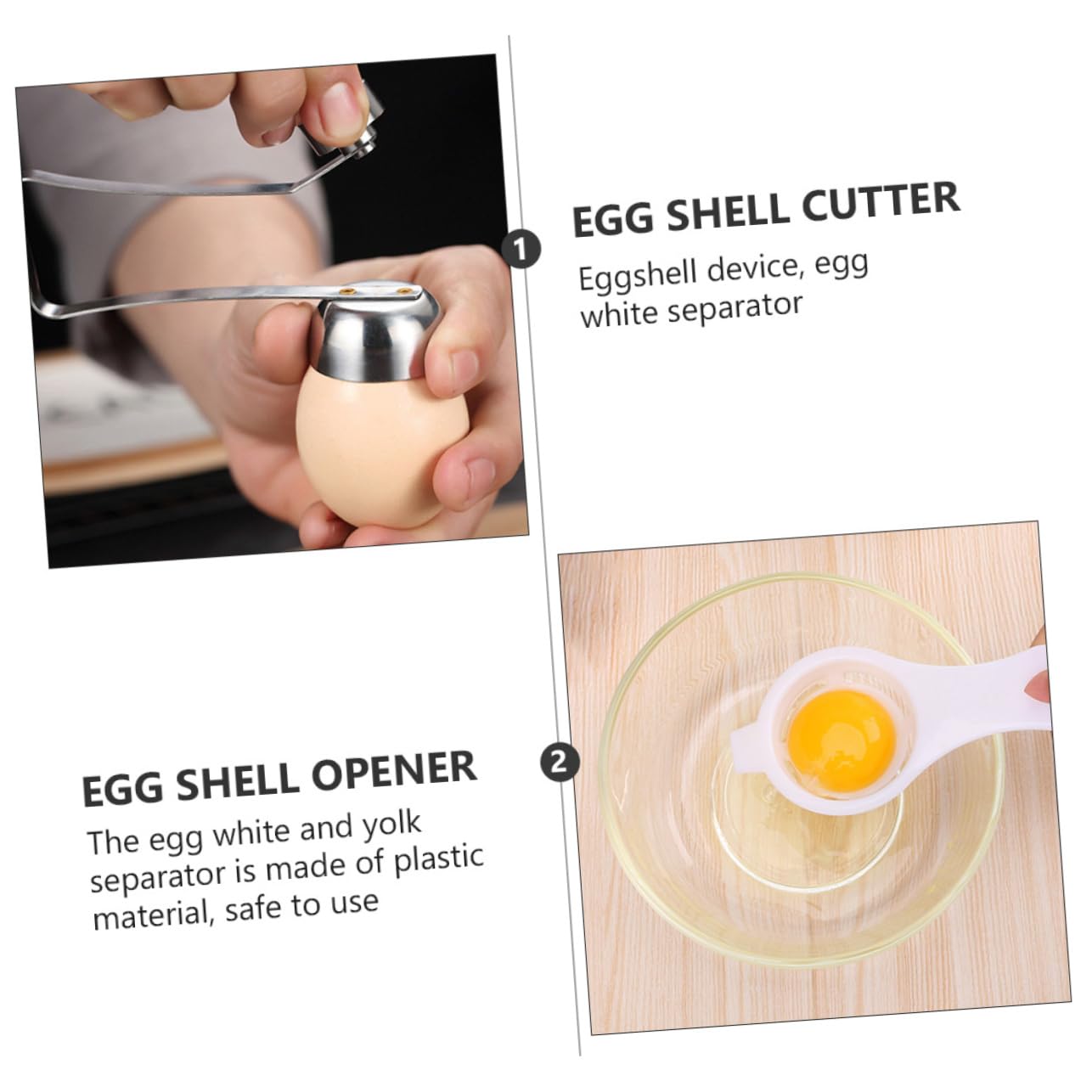 SOLUSTRE 3sets Egg Separator and Egg Topper Kitchen Gadget for for and Cooking 2pcs*3