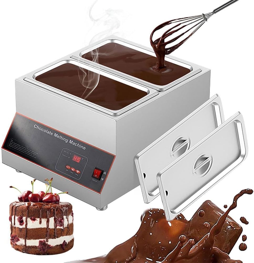 Commercial Chocolate Melter, 500W Digital Chocolate Tempering Machine, Digital 0~85℃ Temperature Control, Commercial Stainless Steel Heated Chocolate Melter