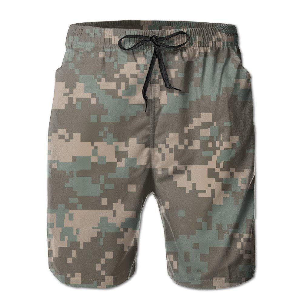 Fimaliy Mens Quick Dry Beach Trunks Camouflage Beach Short Pants X-Large