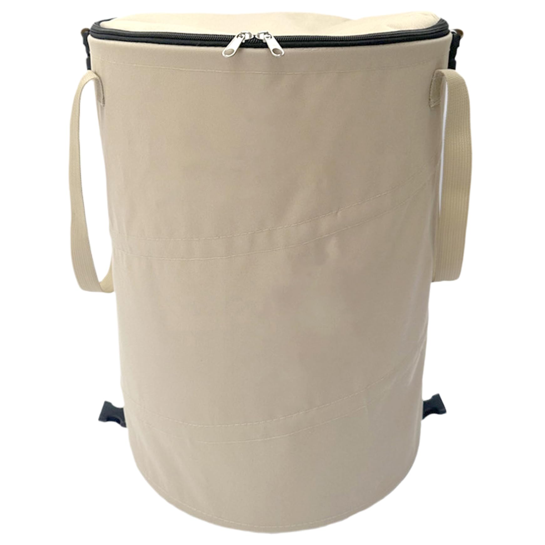 Ngbbby Beige Camping Bin Collapsible, 37L Large Capacity Oxford Cloth Pop-Up Garden Bin With Handle, Portable Collapsible Garden Waste Bags For Camping Bbq Hiking