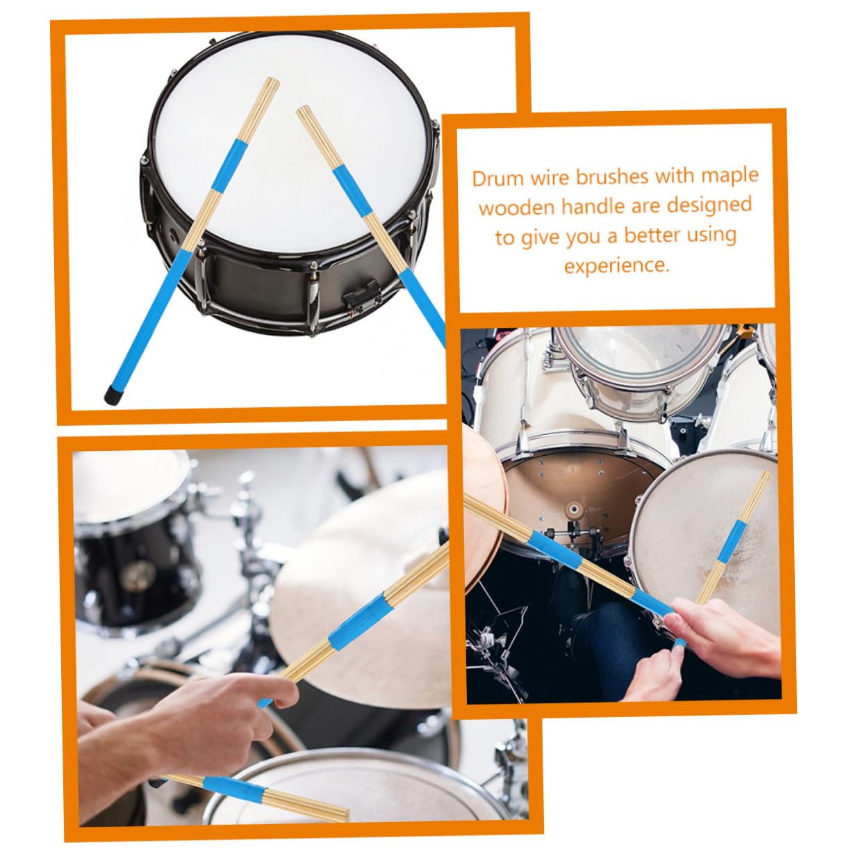 TOYANDONA 3 Pares Para Instrumentos De Percusión Mazos De Baqueta De Instrumento De Percusión De Baquetas Kit De Batería Instrumento Musical Bambú