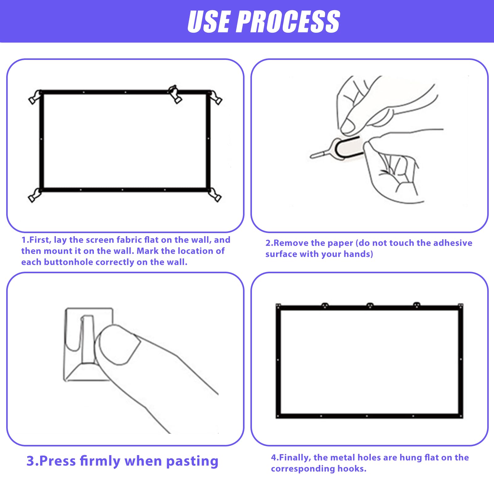 Pantalla de proyección plegable de 100 pulgadas: 16:9 HD/4K proyector, lienzo optimizado para interiores y exteriores, portátil lavable con cuerdas de gancho para cine en casa, camping y