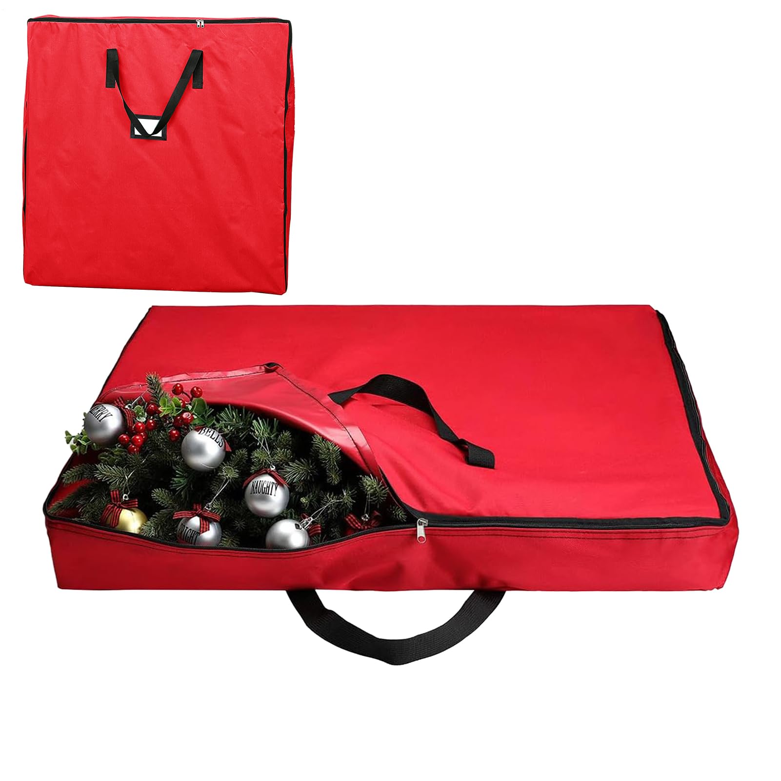 Sac pour couronne de 76 cm avec poignée et fermeture éclair pour rangement de fête