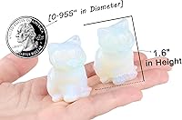 Vista 43 de QINJIEJIE Gato de obsidiana negra, decoración de Halloween, cristales y piedras curativas, estatua de piedra de gatos dormidos, escultura de piedras