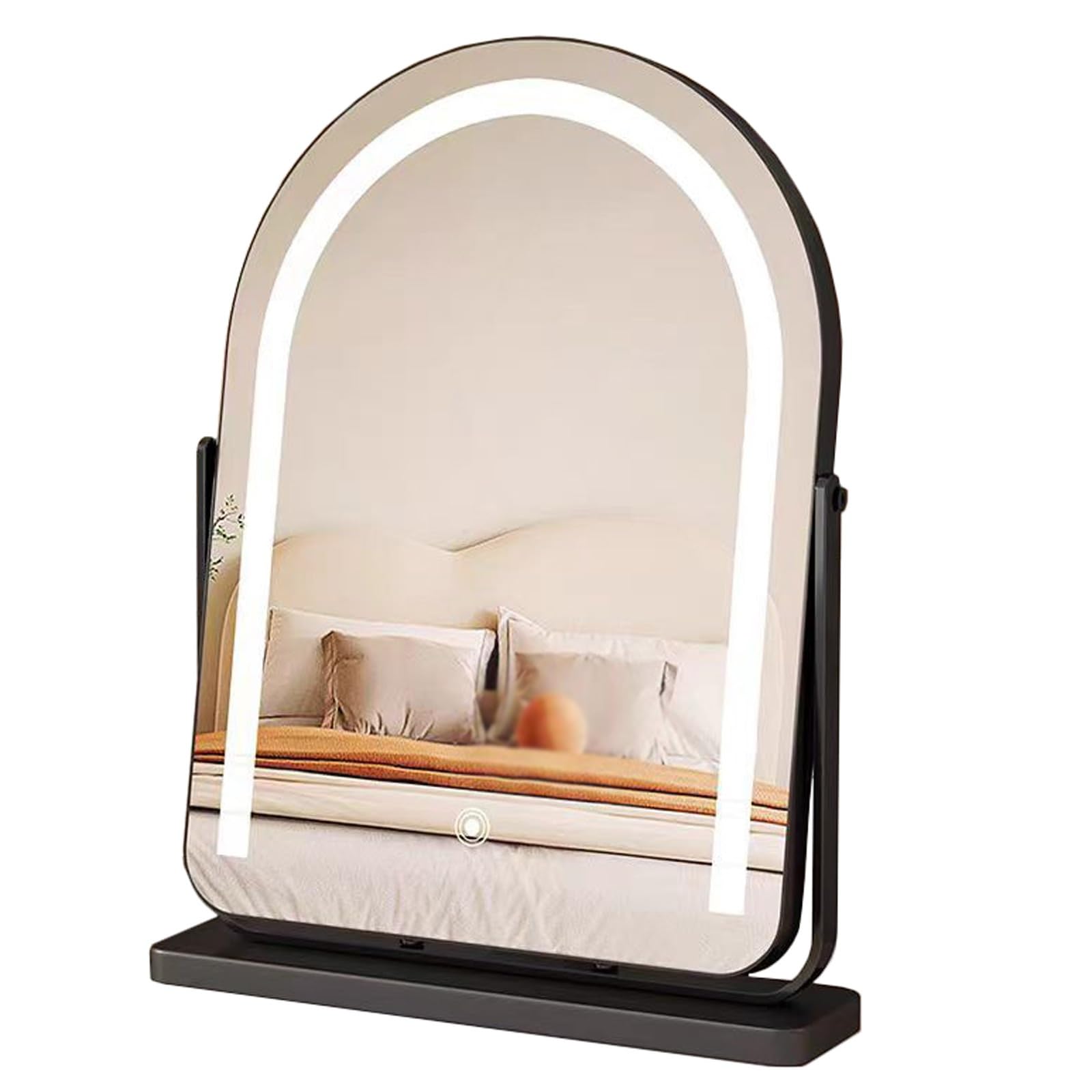 FGXHHS Mirror Vanity with Lights Pivot Mirrors Touch Button for Bathroom Entryway Living Room(Black,36x51 cm)