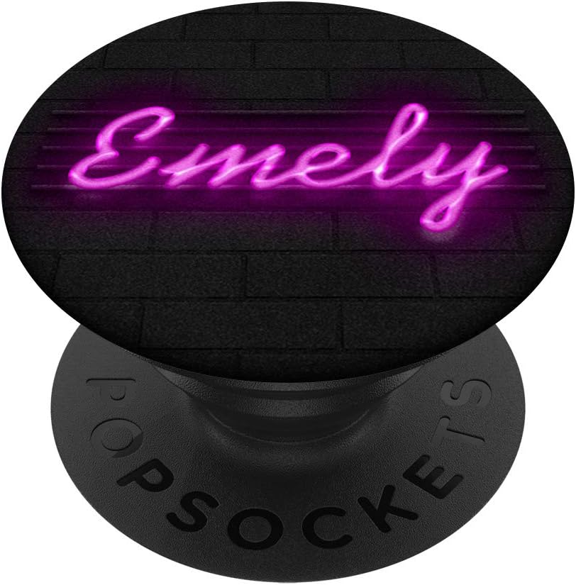 Pink Name Emely Retro Vintage Light Sign Design For Girls PopSockets Grip and Stand for Phones and Tablets