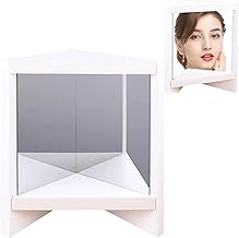 True Mirror Non Reversing,Square Wooden Household White True Mirror - Portable True Mirror for Dormitory, Home, Apartment, No Mirror Mirror Haoying