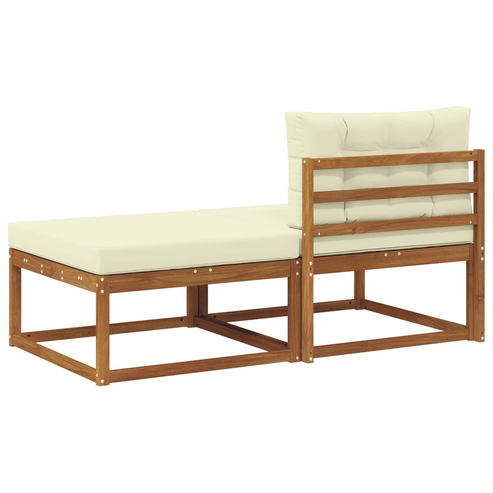 Set di 2 divani componibili con cuscini, set di mobili da giardino, per esterni, resistente alle intemperie, per giardino, terrazza, balcone, centro + poggiapiedi