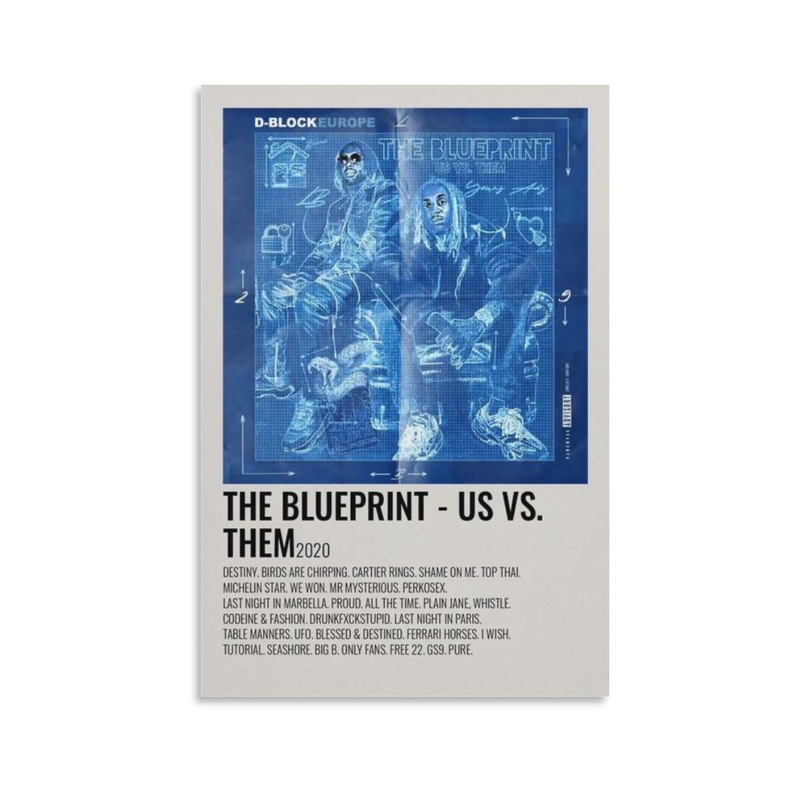 D-Block Europe The Blue Print – Us Vs. Them 15 Canvas Poster Wall Art Decor Print Picture Paintings for Living Room Bedroom Decoration Unframe-style 12x18inch(30x45cm)