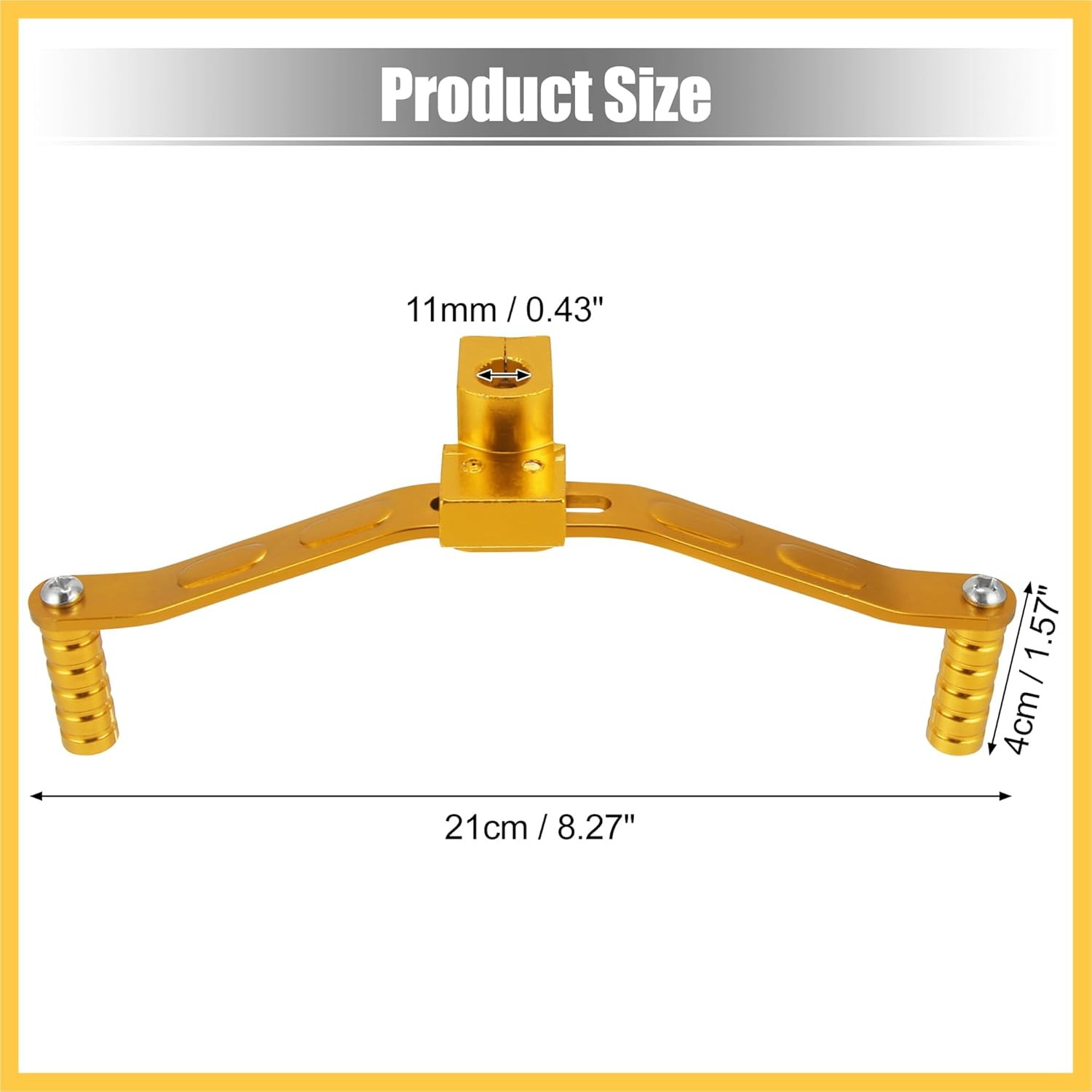 11mm Universal Adjustable Motorcycle Dual Way Gear Shift Lever Footrest Pedal Shifter Adapt Refit Accessories 50cc-160cc CNC Aluminum Alloy Gold Tone Auto Replacement Parts