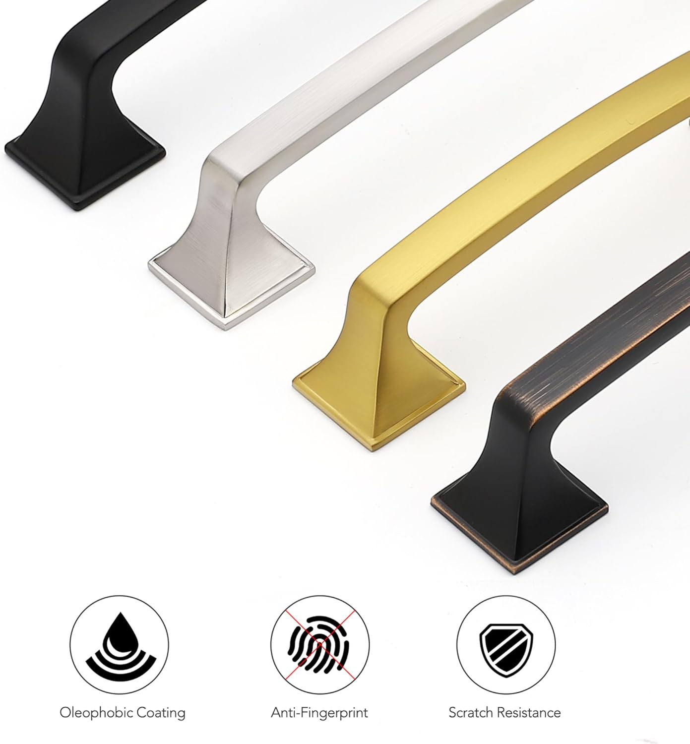 Ravinte Solid 3 Inch Big Square Foot Cabinet Pulls Matte Black Arch Pull Kitchen Cabinet Handles Black Drawer Pulls Kitchen Cabinet Hardware Flat Black Cabinet Drawer Handles-30 Pack