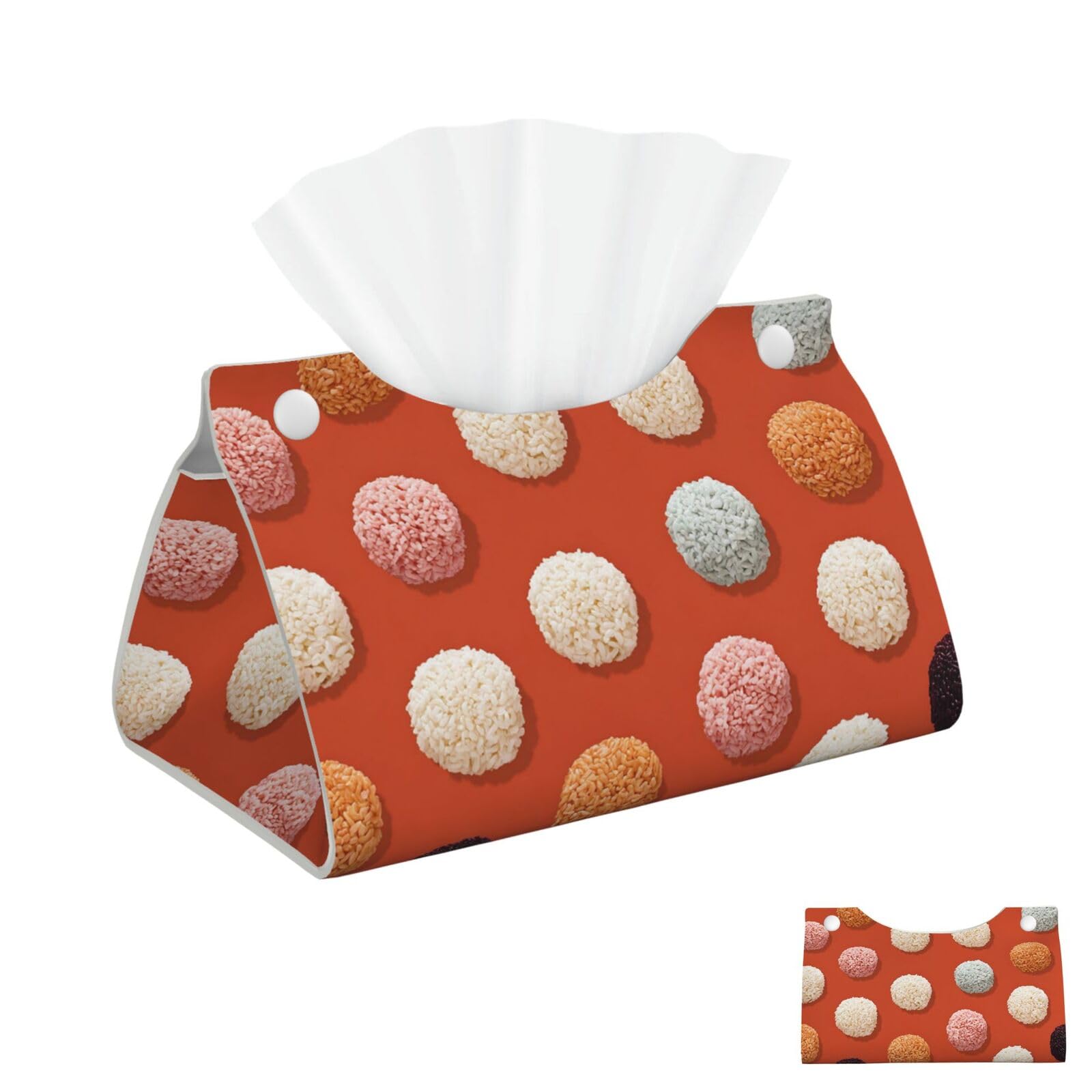 Rice Balls Pattern Tissue Box Cover Square Cube Boxes