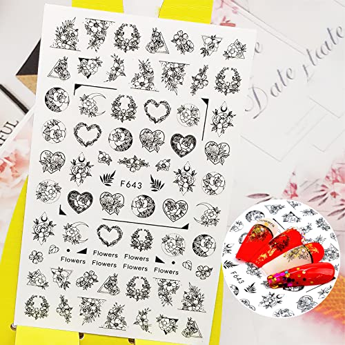 APOMOONS Adesivi per unghie autoadesivi, 7 Fogli