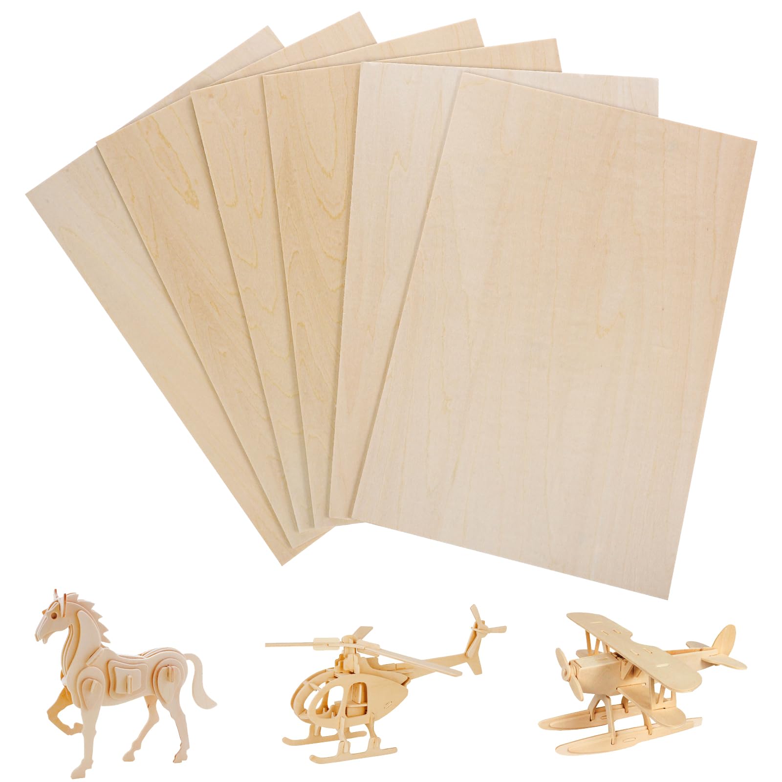6 pannelli in legno di balsa A4, 2 mm, 30 x 21 cm, per fai da te, per modellismo, progetti laser, arte e artigianato