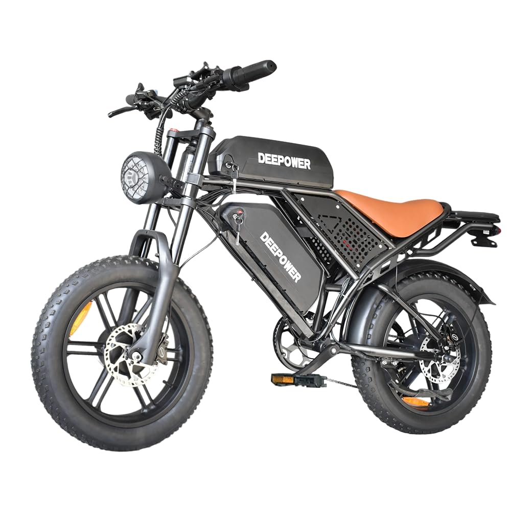Electric Bike for Adults 1500W Peak 20" Fat Tire EBike,30-160 Miles 30MPH Dual Suspension Electric Motorcycle,48V 13/35/60AH Battery Powered Dirt Bike