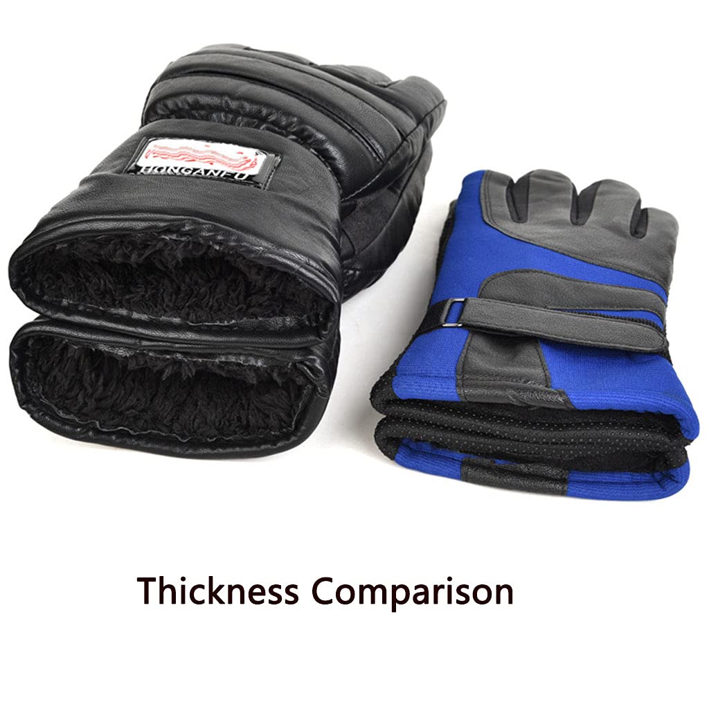CHEWYNP Guantes de Cuero para Motocicleta, Impermeables y Resistentes al Viento, para Montar en Bicicleta, para Invierno, Ciclismo, Caza, Pesca, esquí, Nieve, Guantes aislantes, Calentador