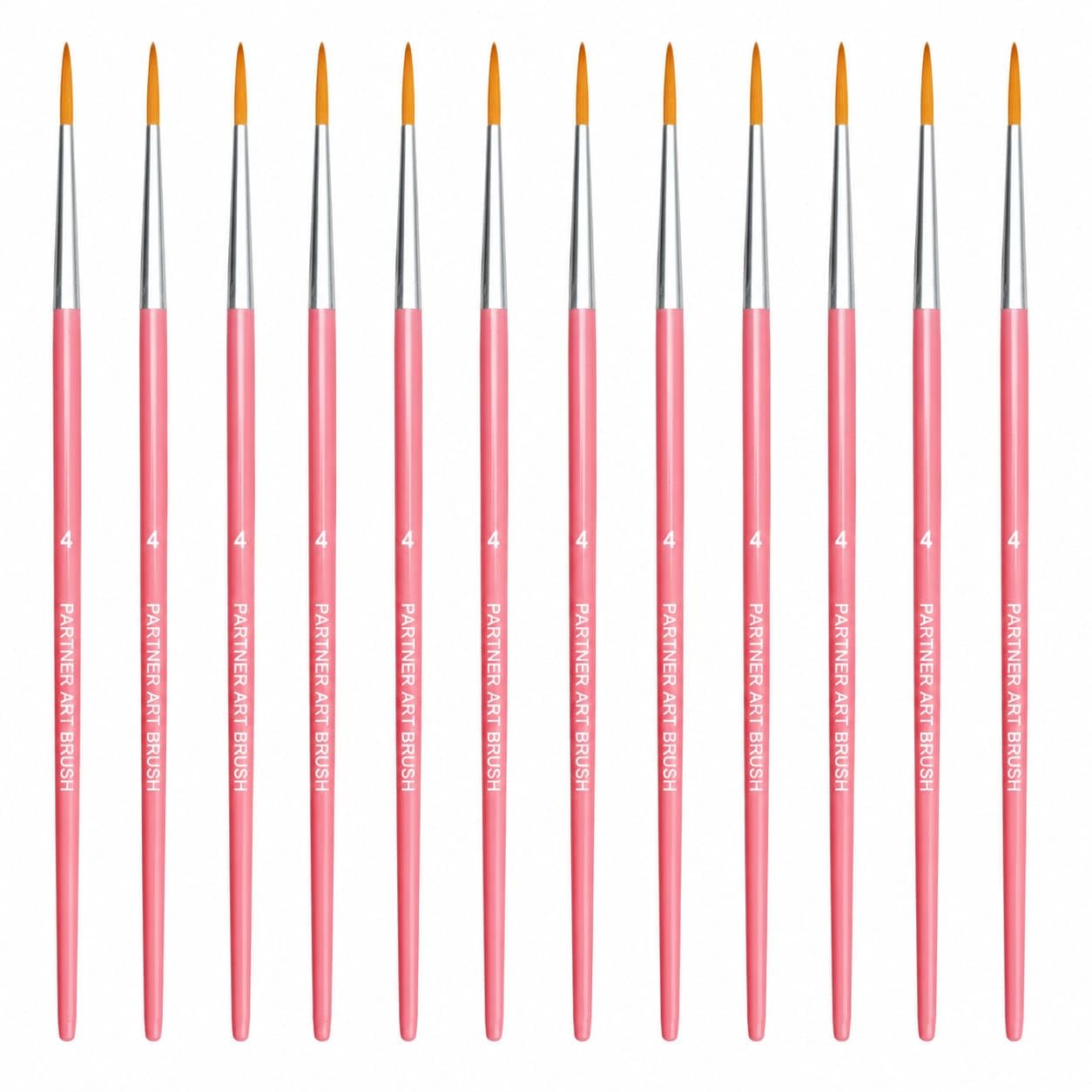 Partner Art Brush Round Paint Brushes Size 4, 12 Pieces | Synthetic Fibre Bristles, Rust-Resistant Ferrule, Acrylic, Oil & Watercolour, Fine Tip for Detailing, Comfortable Grip Handle-image-15