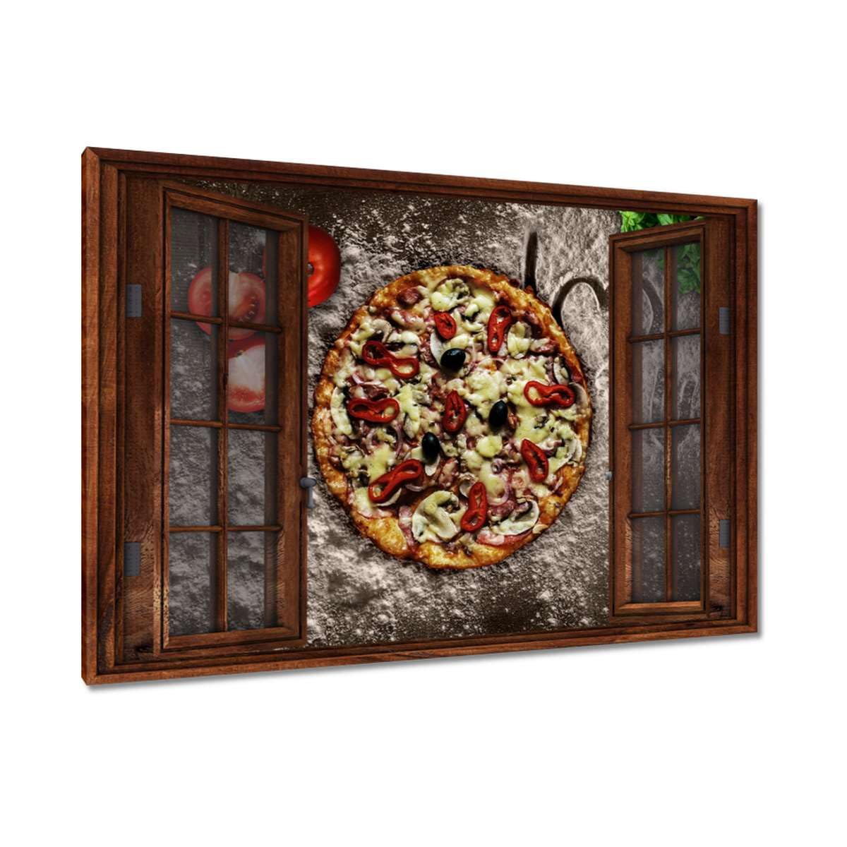Peinture imprimée sur toile Tasty Pizza 120x80cm | Décoration murale moderne