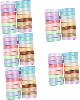 Abaodam 90 Rolos De Fita Manual Com Fio Fita De Buquê Fita De Casamento Fita Decorativa Fita De Embalagem De Flores Fita De Embrulho De Presente Fita Artesanal Laço Fazendo Fita
