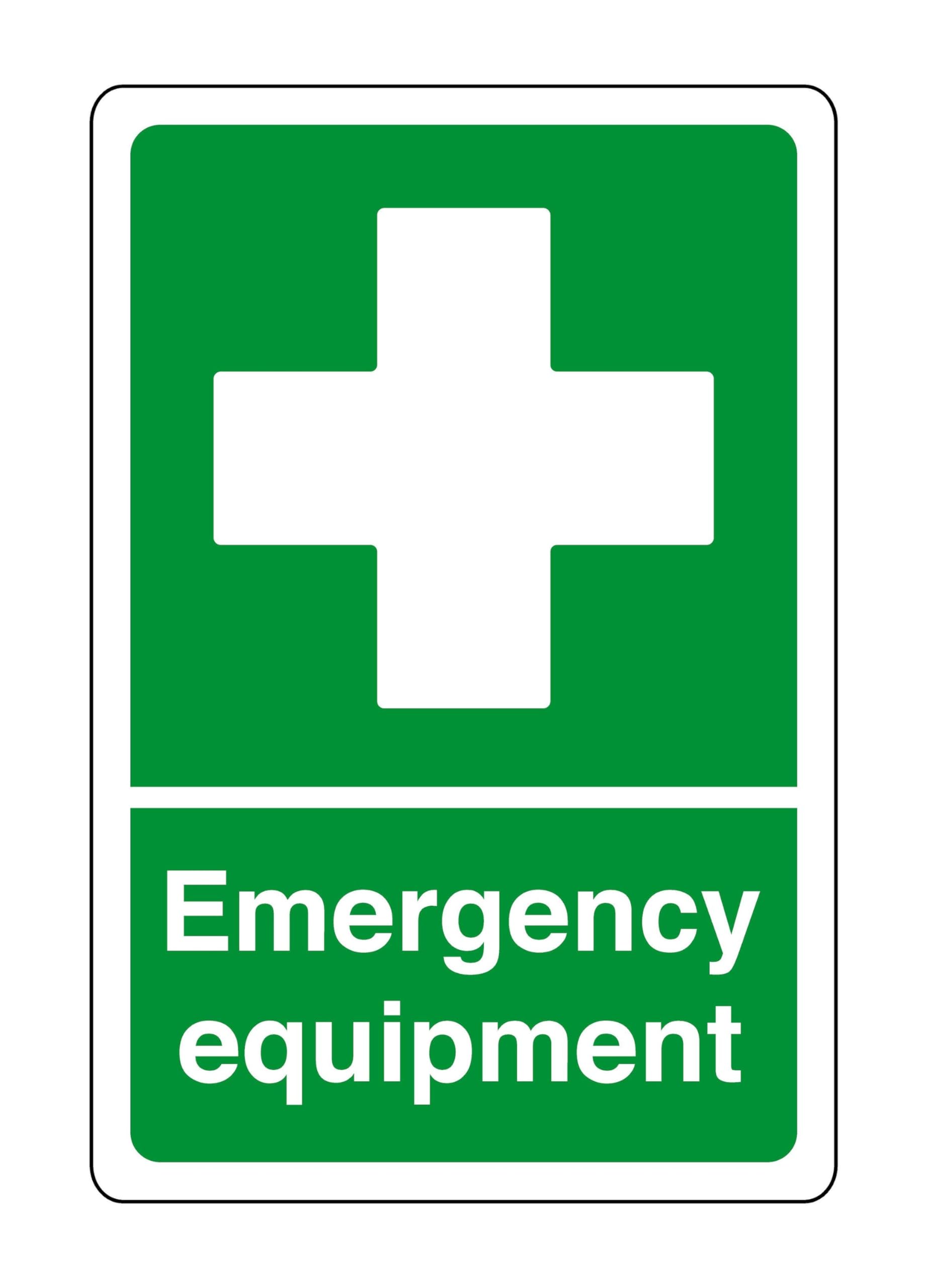 Safety First Display Ltd Green/White Emergency Equipment - Safety Sign, Health & Safety Signage, Workplace Safety, 1.2Mm Rigid Plastic For Indoor/Outdoor Usage (300Mm X 200Mm) Viewing Distance Within 7M.