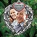 Memorial Ornaments - Forever in Our Hearts - Silver Heart with Heart Shaped Angel Wings - in Memory Picture Ornaments - 3.5