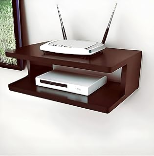 Elcom Handicrafts Wall Mount WiFi Router Stand Floating Shelf for Set Top Box, Router &amp; Accessories Cable Management Rack ...