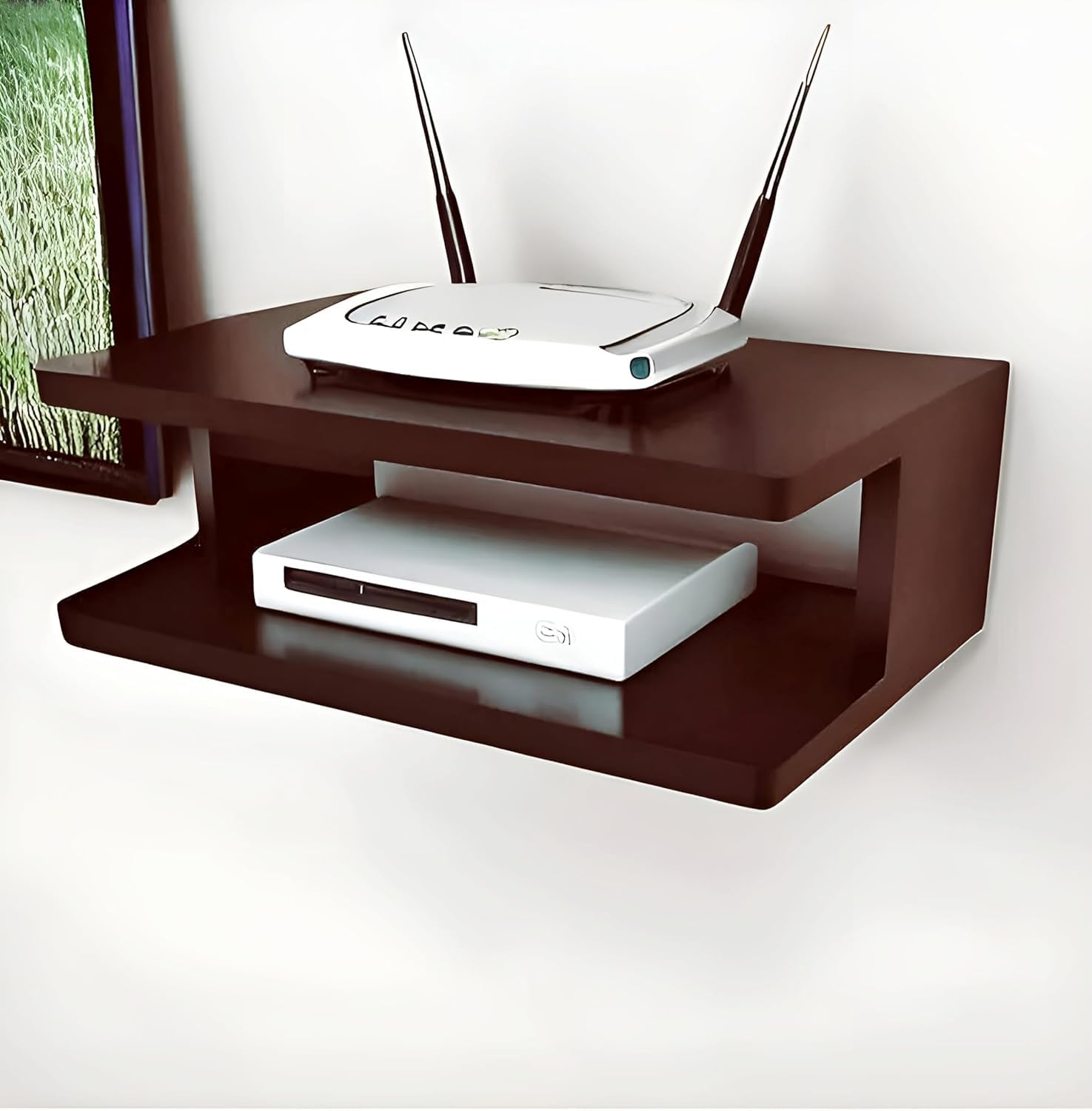 Elcom Handicrafts Wall Mount WiFi Router Stand Floating Shelf for Set Top Box, Router & Accessories Cable Management Rack ... - Review, Price and Buying Guide