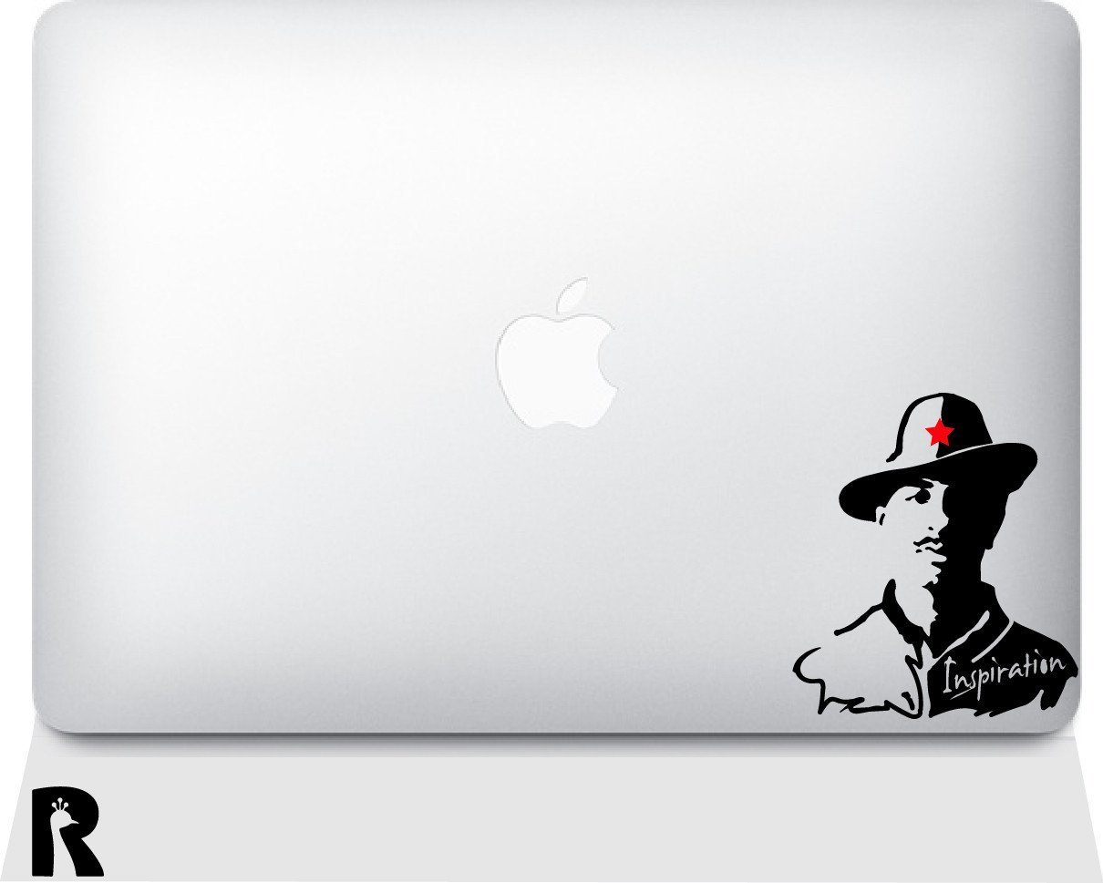PEACOCKRIDE Inspirational Bhagat Singh Laptop Decal Black (PVC Vinyl) (B01N6G7WXG) Amazon Price History, Amazon Price Tracker
