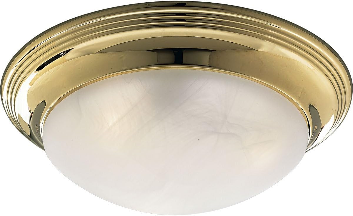 Progress Lighting P3760-10EBWB 2-Light Flushmount, Polished Brass