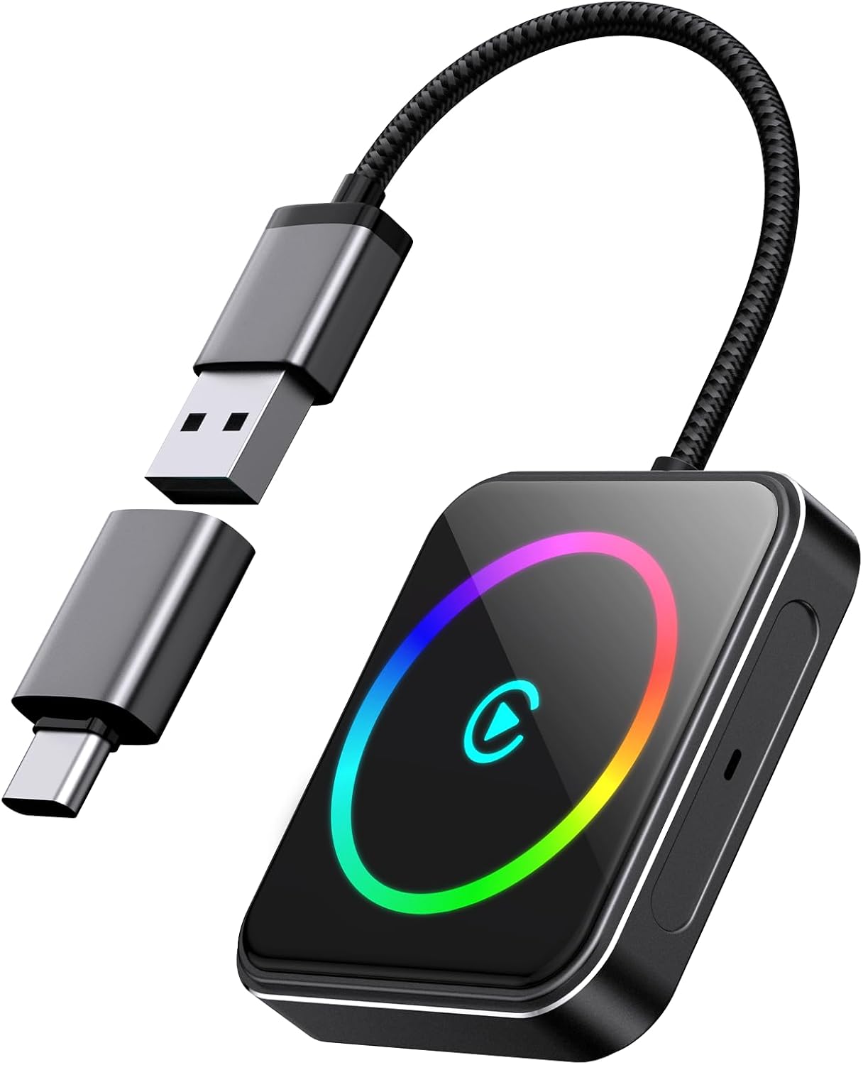 TUIFAC Wireless CarPlay Adapter, Converts Wired to Wireless, Instant Auto-Connect, Low Latency with USB-A/C Connector, Plug and Play Fast-Response Bluetooth CarPlay Adapter (Android 11+, iOS 10+)