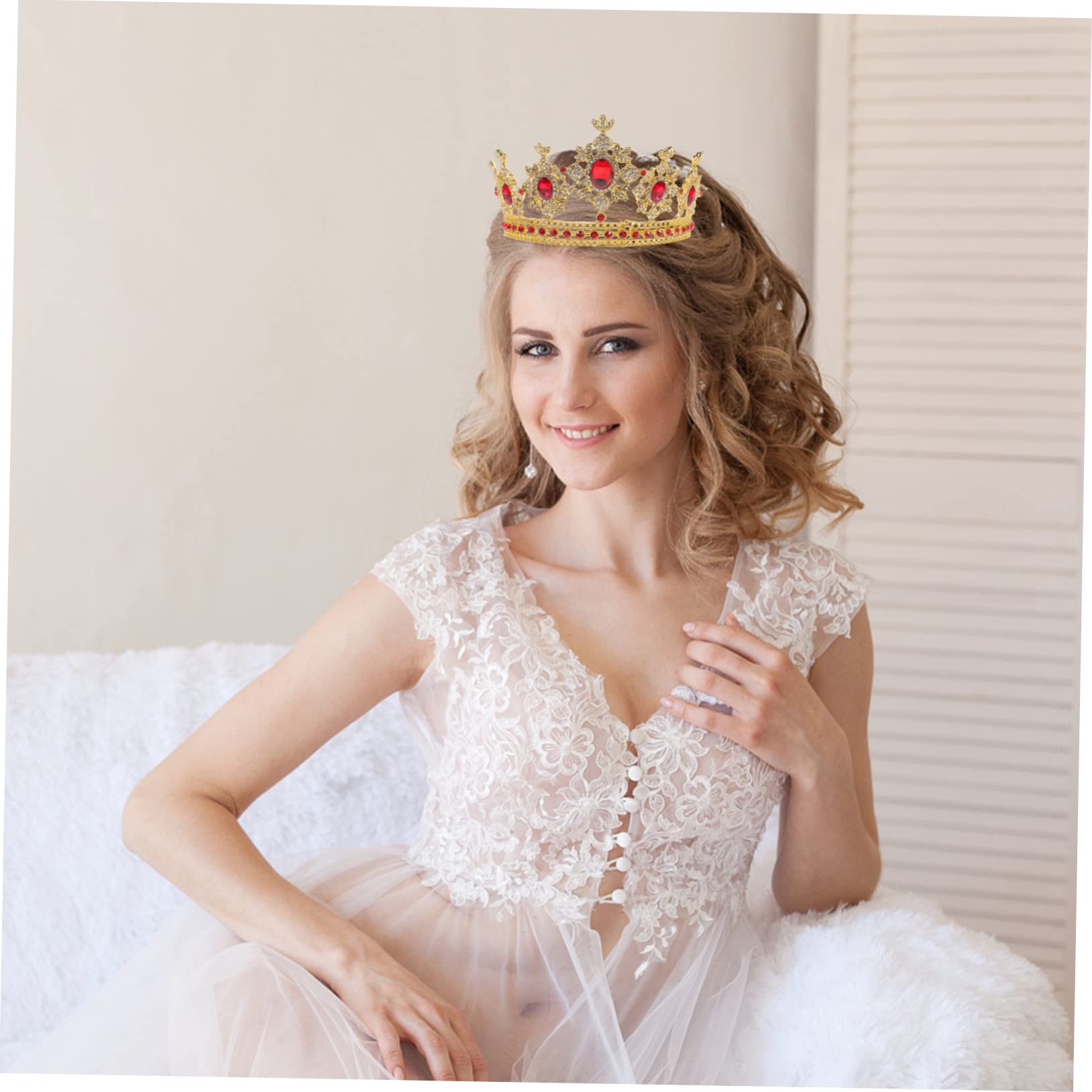 Corona de Aleación Gemas de Imitación, Tocado de Novia Redondo