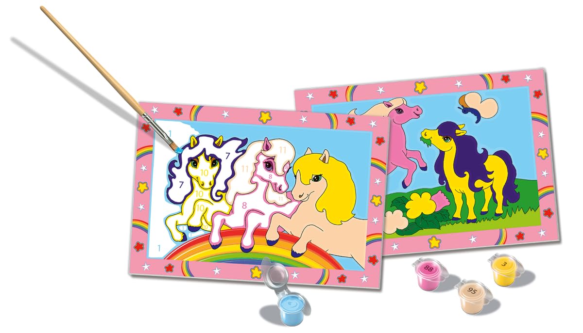Ravensburger Prancing Ponies Paint by Numbers Kit for Kids - 23701 - Painting Arts and Crafts for Ages 5 and Up