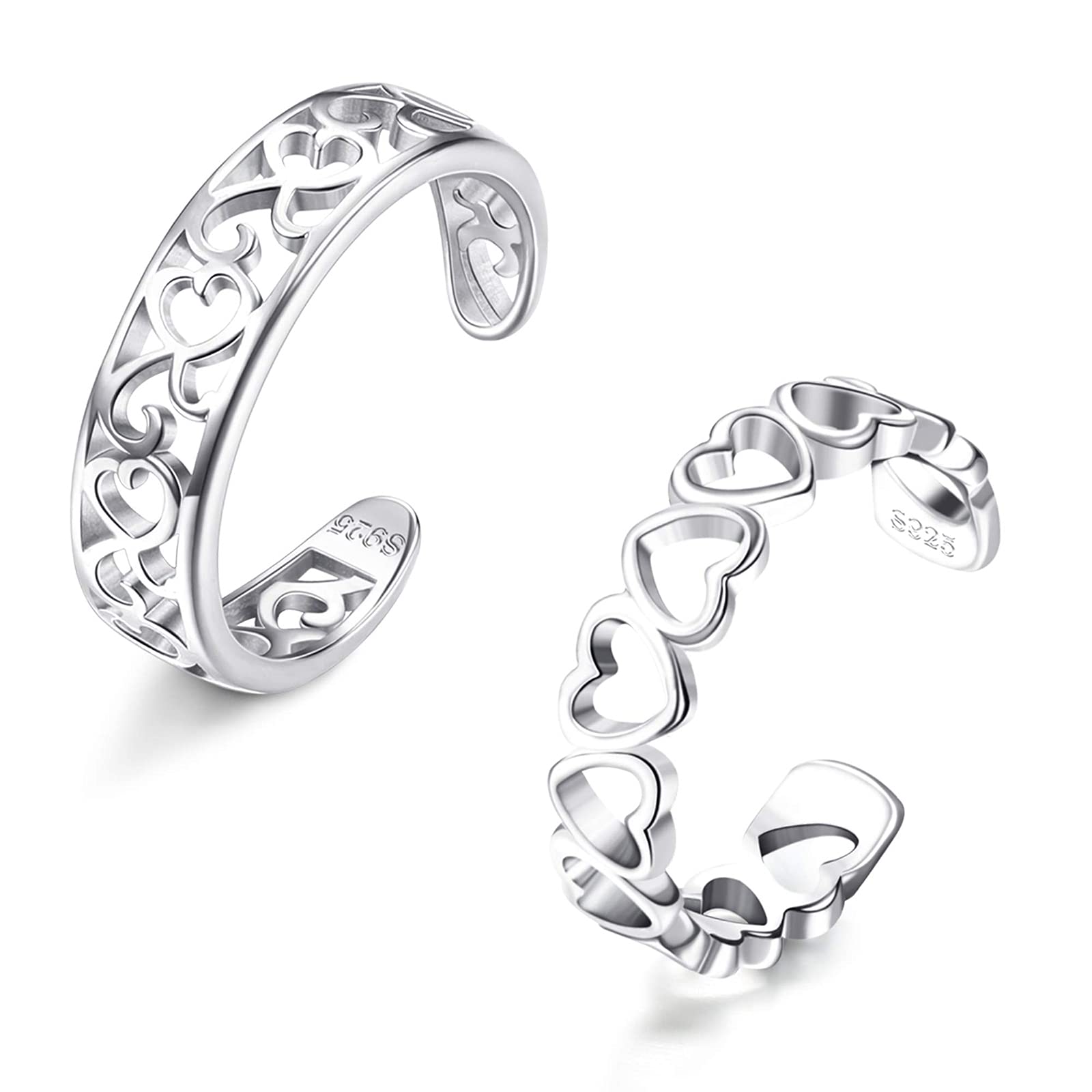 sterling Silver Toe Rings for Women