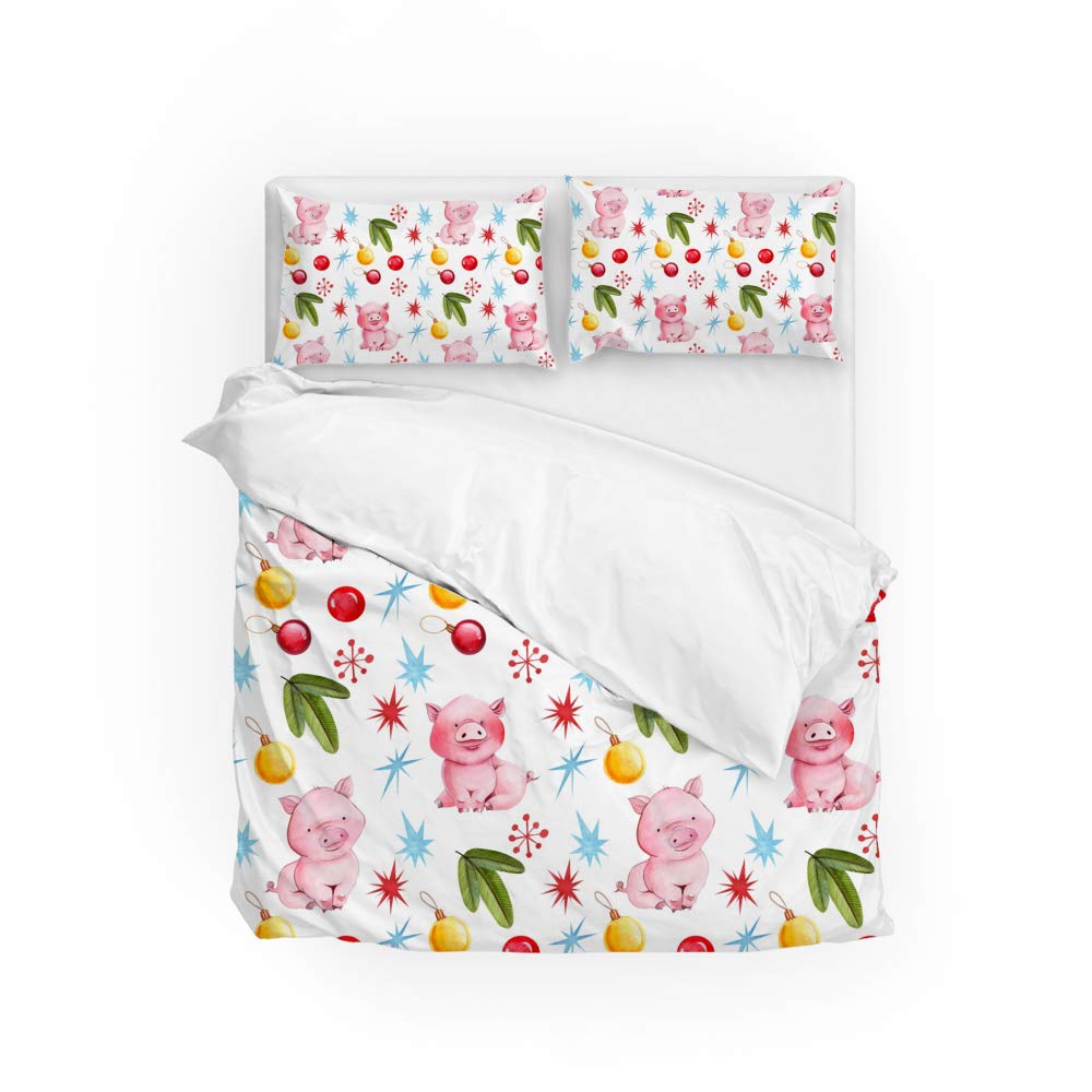 Parure de lit toutes saisons à motif cochon pour une chambre d'enfant cocooning