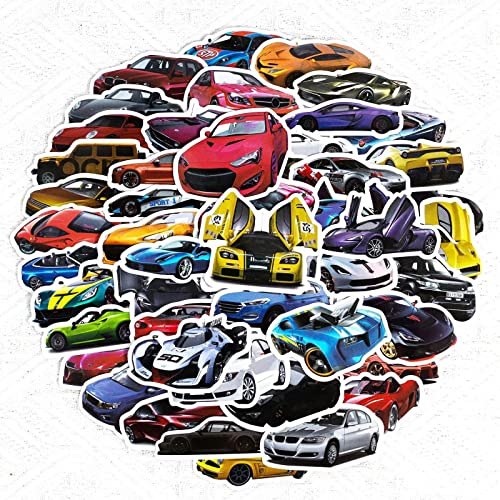 Sureema 50 Pieces Super Racing Cars Stickers For Fan Vinyl Waterproof Sticker Application On Pad Notebook Car Snowboard Bicycle Luggage Decal Diy Decoration #TOP2