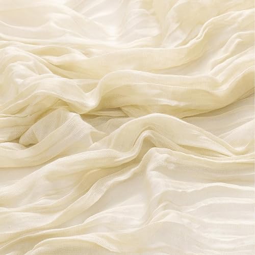 Vista 256 de MLMW Camino de mesa de estopilla azul polvoriento, revelación de género, gasa bohemia de tela de queso rústico, camino de mesa de 160 pulgadas, Azul