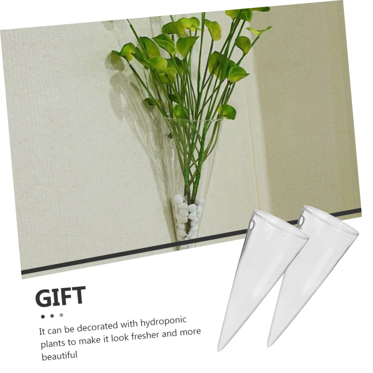 IMIKEYA 4 Ensembles Vase Mural Bourgeon Décorations D'aquarium Tubulaire Décoration D'intérieur Centres De Table Cintres pour Plantes Mur Intérieur Usine Transparent Un Verre 2 Pièces * 4