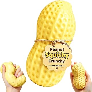Crunchy Peanut Squishy,Slow Rising Sensory Fidget Squeeze Toy for Adults | Textured Peanut Squishy, Slow Rising Squishy Toys,Soft Stretchy Sensory Play, Stress Relief Desk Toy, Party Favor and Gift