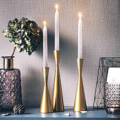 Miniatura 2 de Brass Gold Metal Taper Candlestick Holders Candle Holders Centerpiece Table Decorative Ornaments Candle Sticks Holder for Mantel Wedding