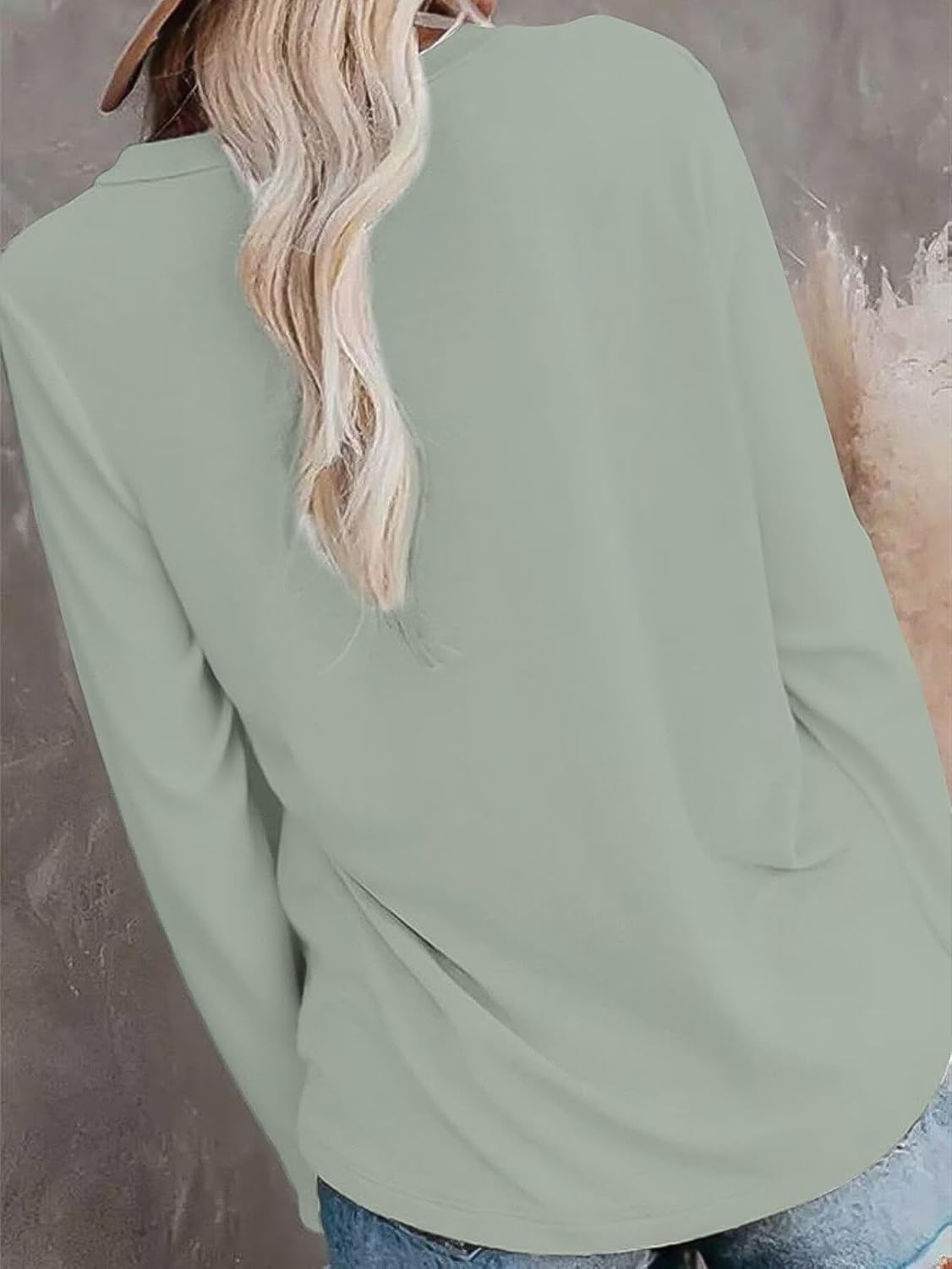 Flamingals Women's V Neck Long Gathered Sleeve Solid Business Work Tops Relaxed Fit Cute Shirts for Dressy Casual Wear - Image 5