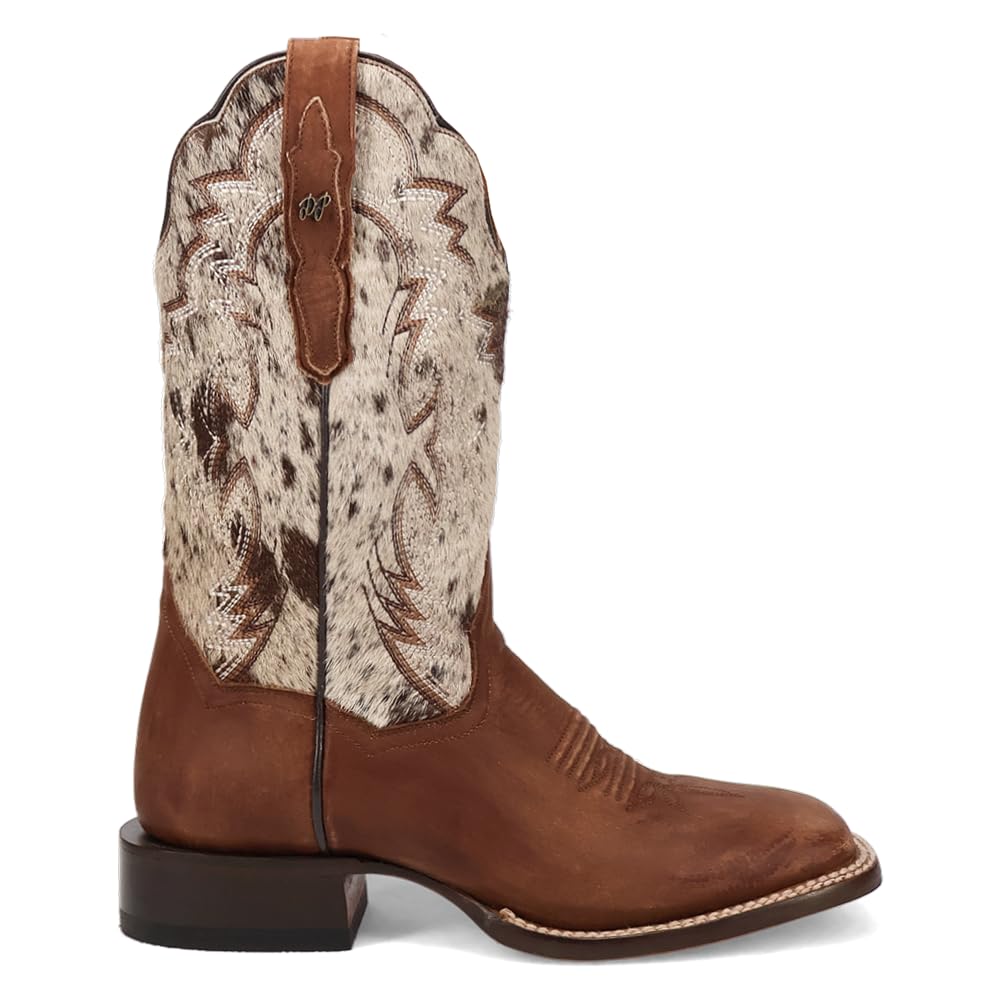 Dan Post Boots Womens Clarabelle Cow Square Toe Casual Boots Mid Calf Low Heel 1-2 - Brown