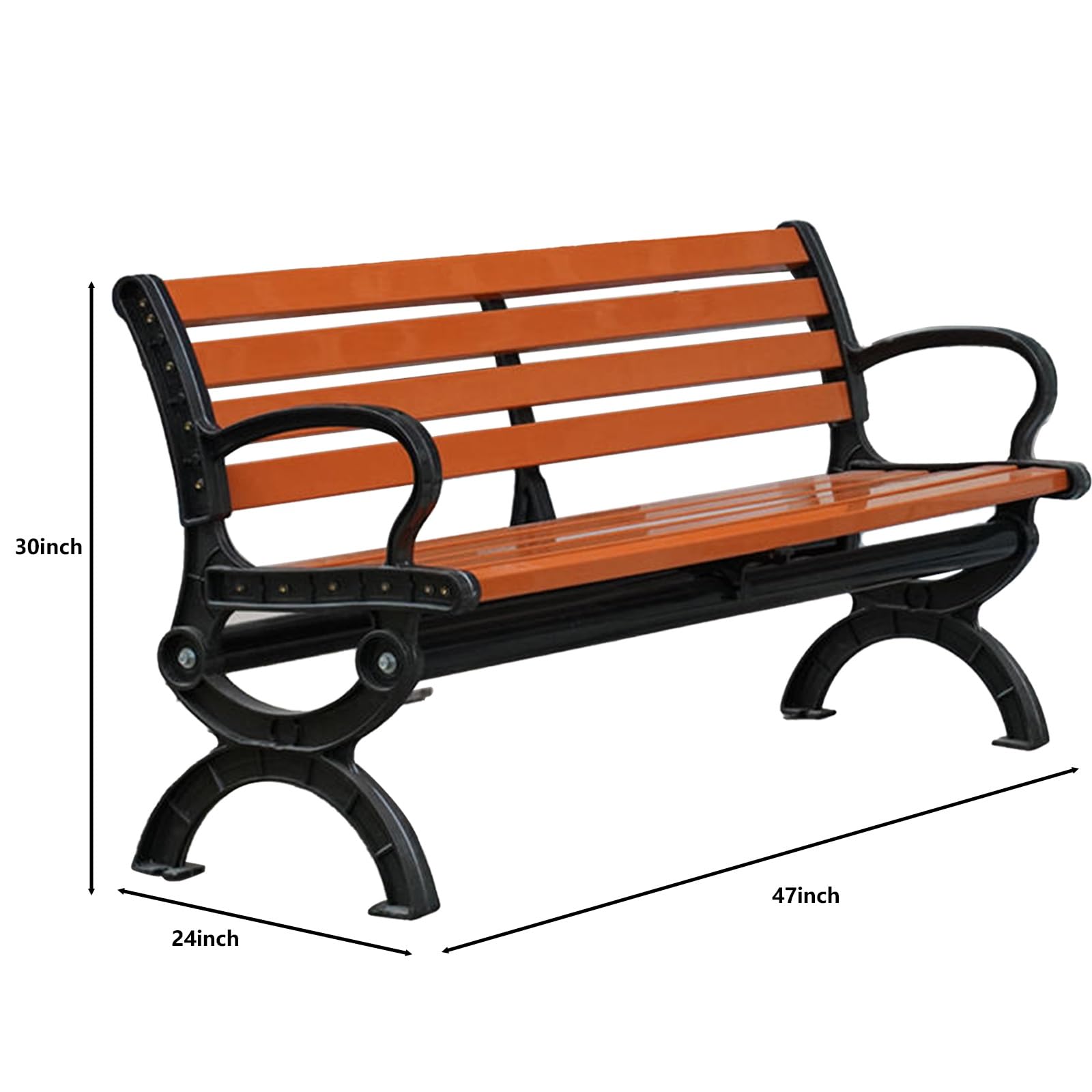 Krzesło ogrodowe - plastikowe i żelazne podwójne oparcie długie krzesło rekreacyjne, stylowy design do ogrodu, na patio, balkon